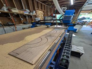 CNC cut walnut frame